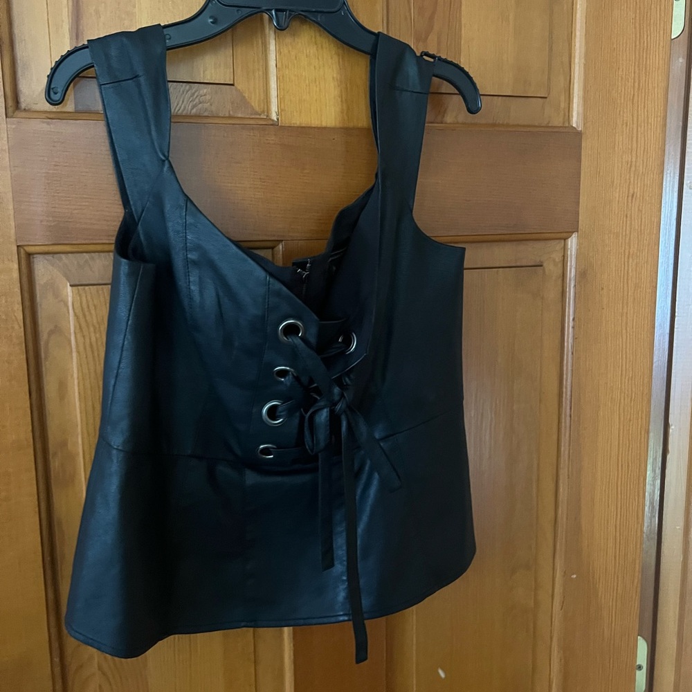 BGBG faux leather top